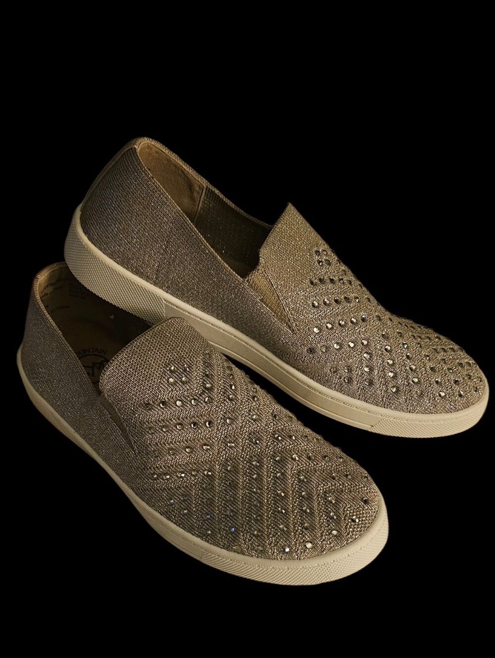 White Mountain Women’s Slip-On Embellished Knit Loafers - Taupe
